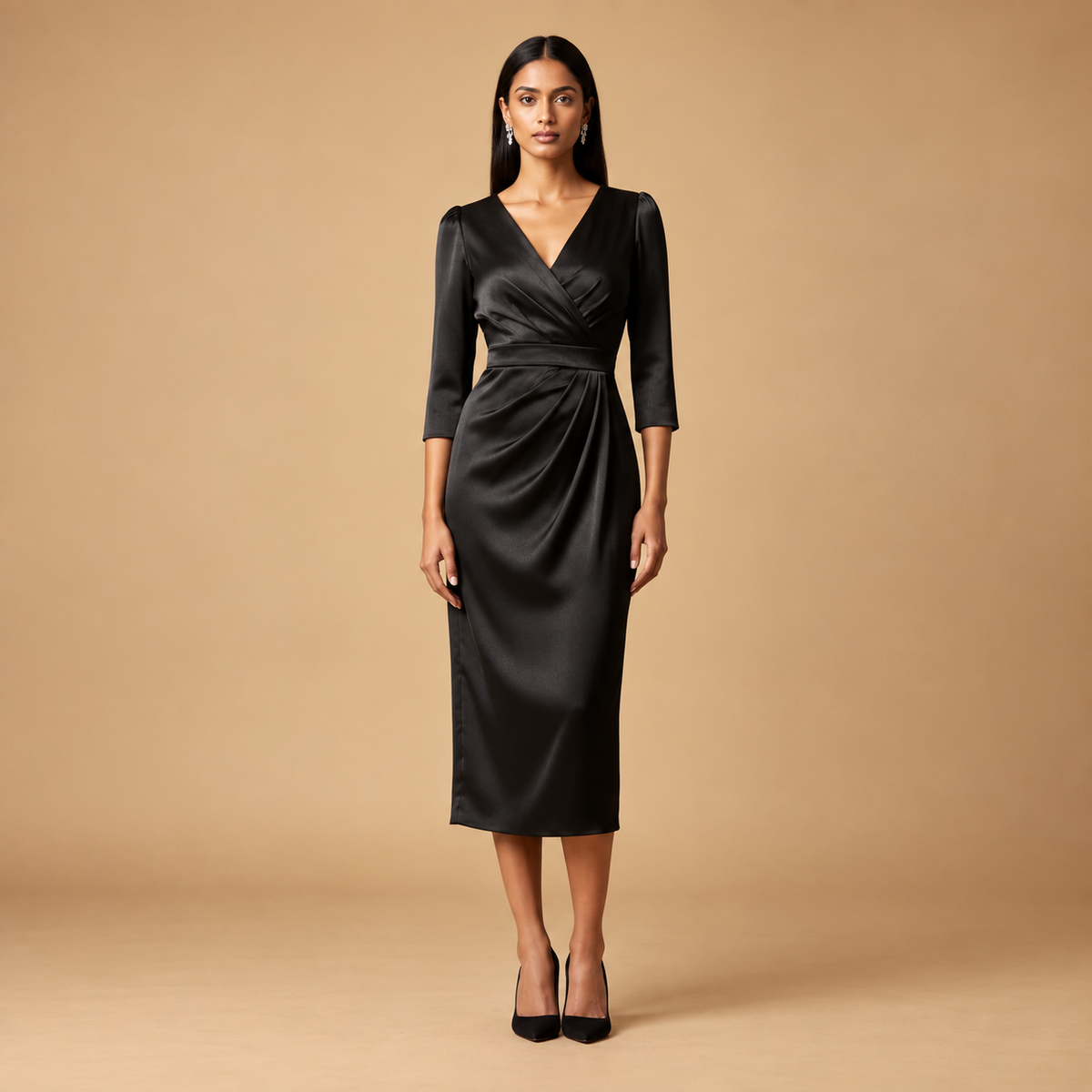 Midnight Satin Party Dress